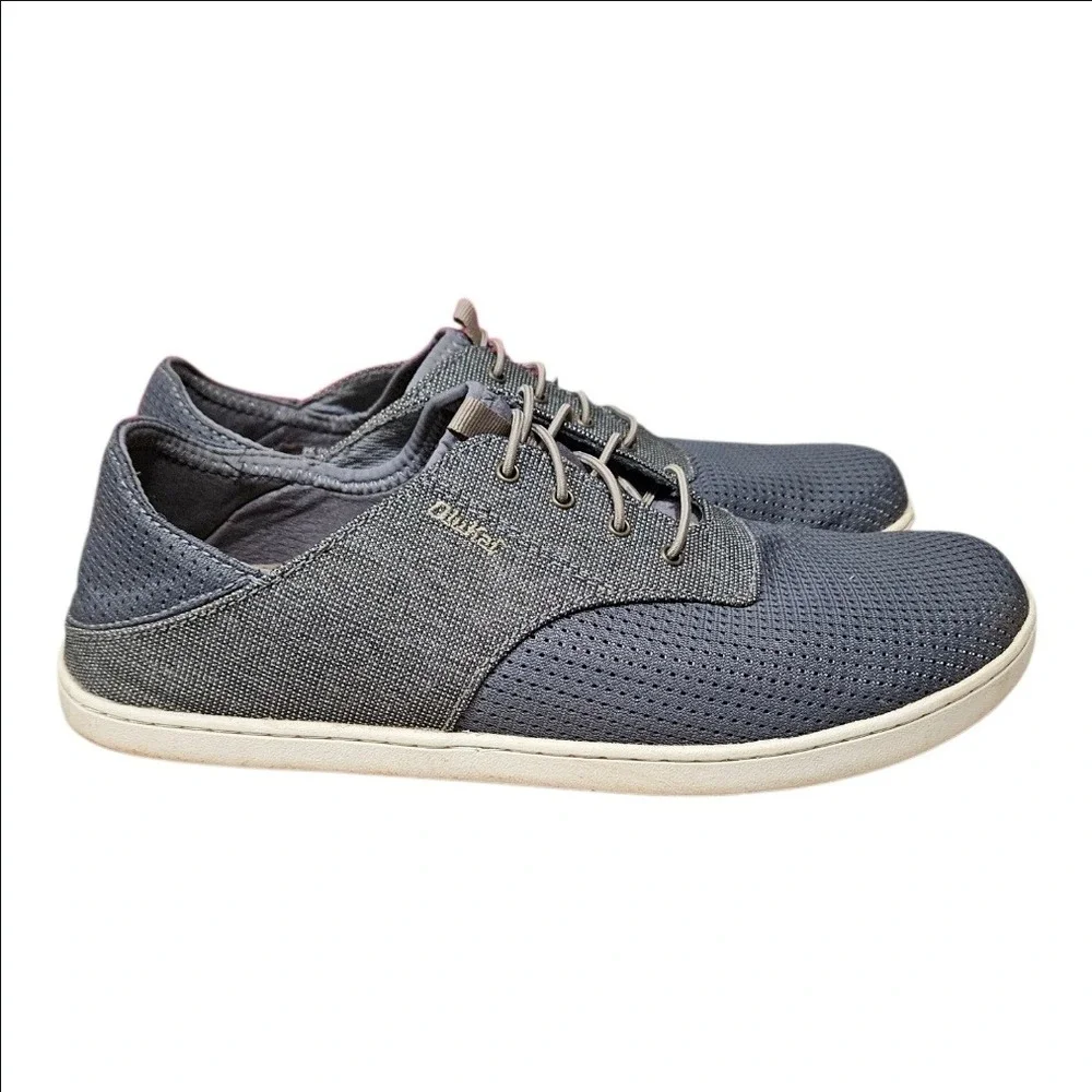 OluKai Nohea Moku Mens 9 Gray Mesh Boat Shoes Sneakers Casual Comfort 10283-2610